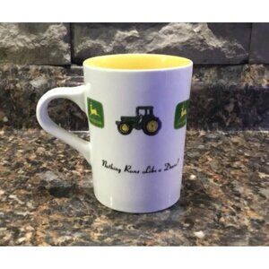 John Deere Gibson Coffee Mug Cup Tractors "Nothing Runs Like A Deere" Yellow